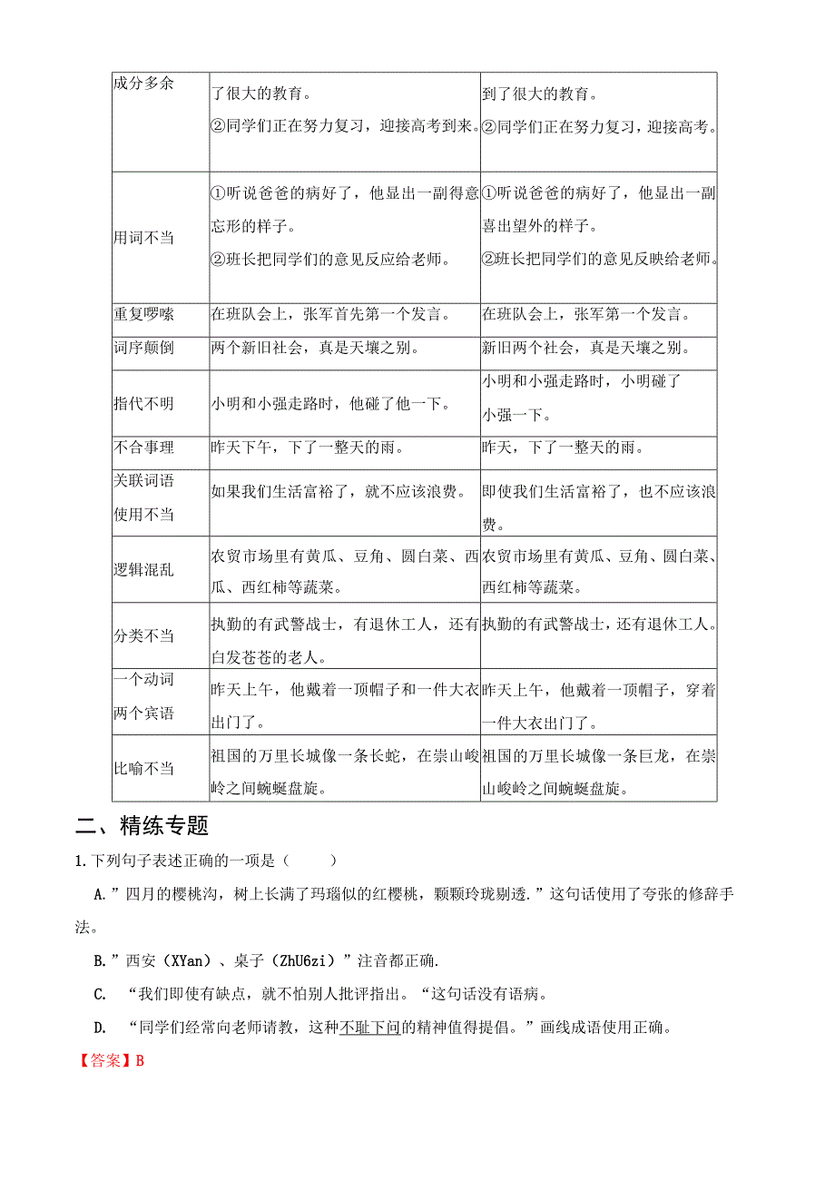 专题05 语病-备战2024年小升初精讲精练必刷题 原题版.docx_第2页