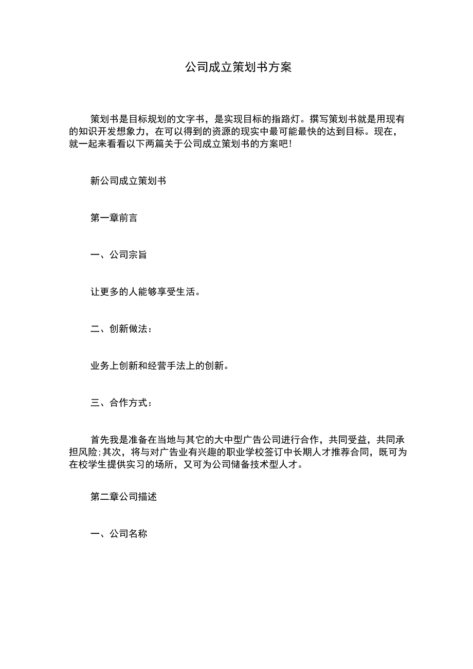 公司成立策划书方案.docx_第1页