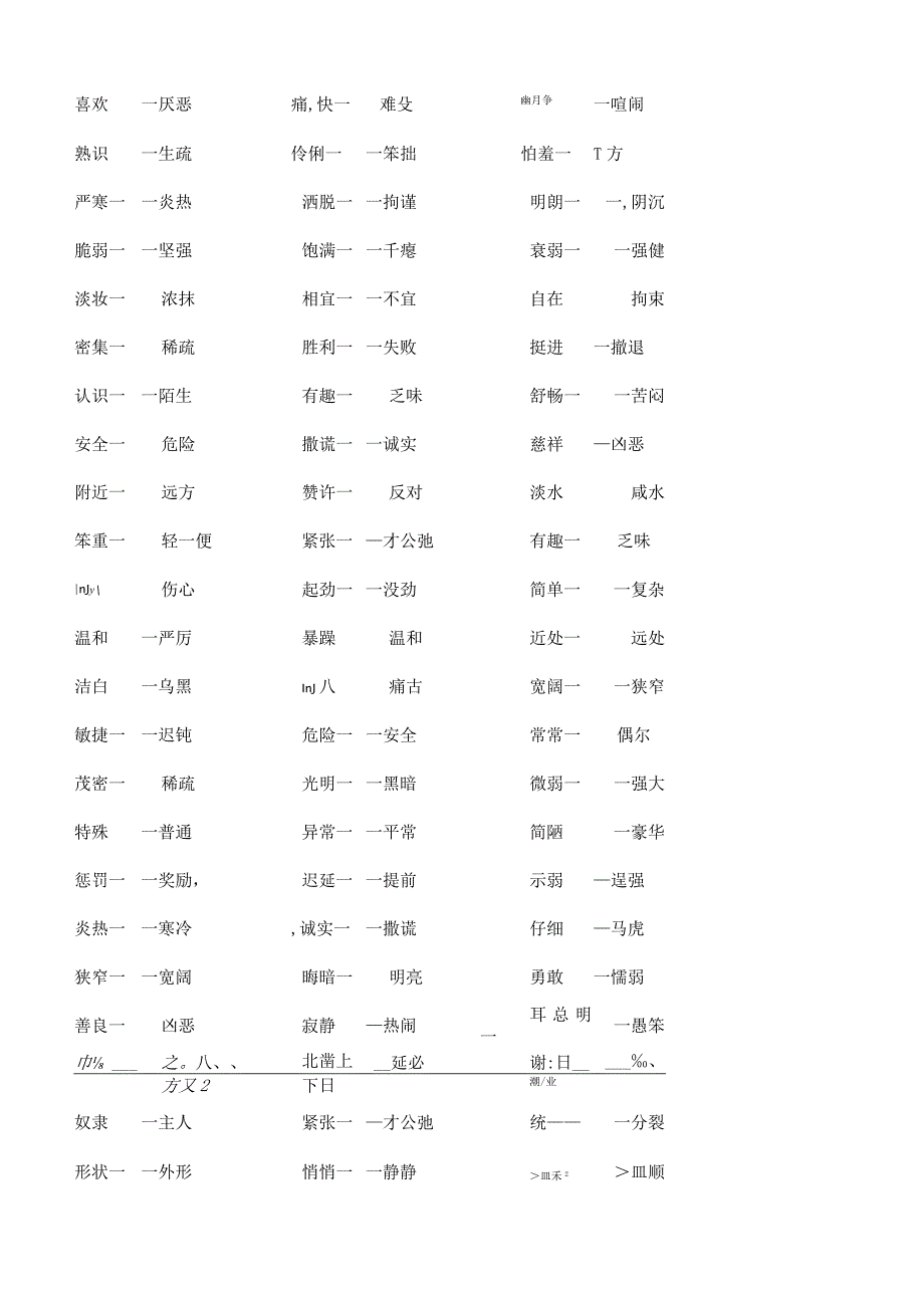 专题03 反义词-备战2024年小升初精讲精练必刷题 原题版.docx_第2页