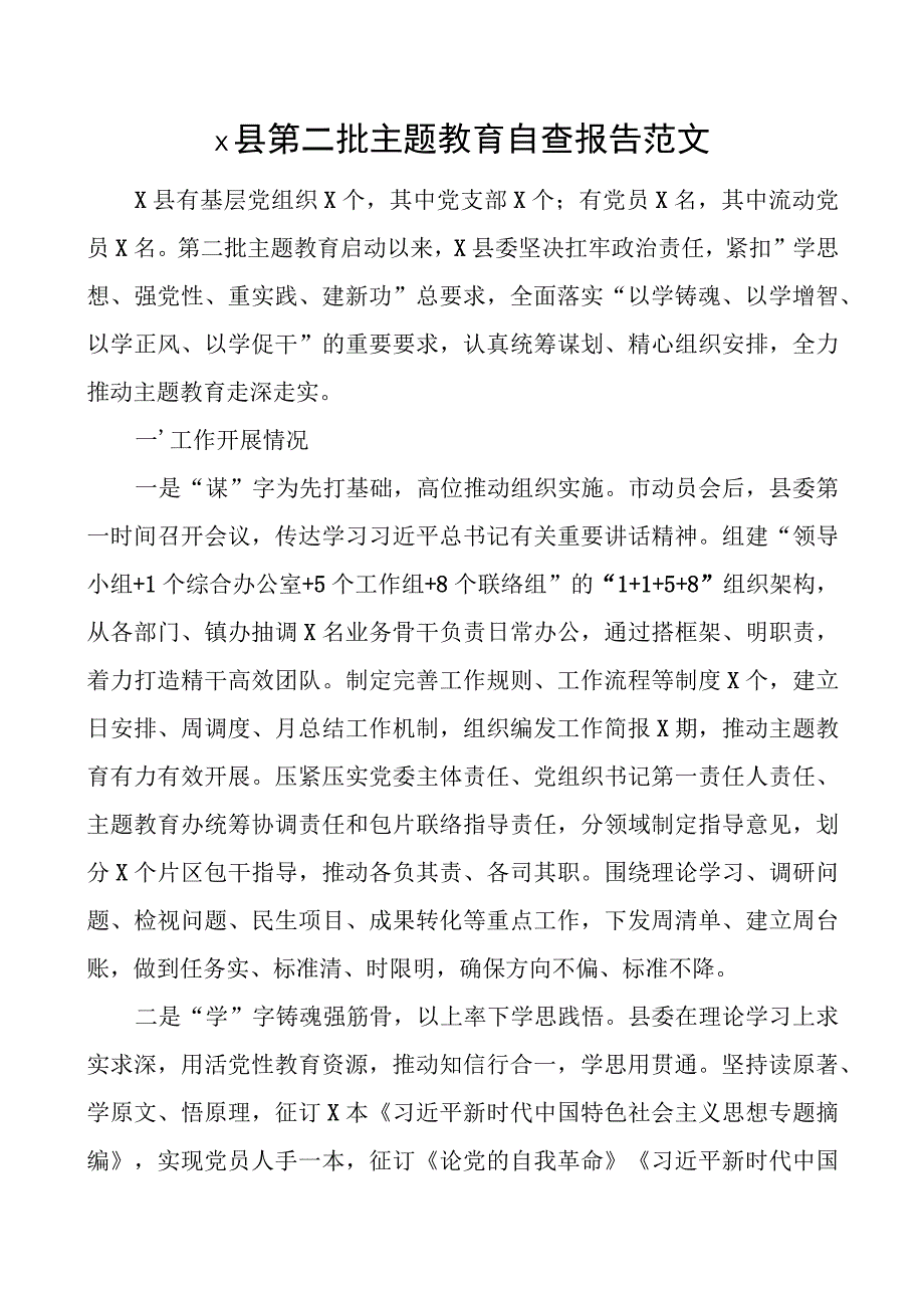 县教育类自查报告二批次第工作汇报总结报告.docx_第1页