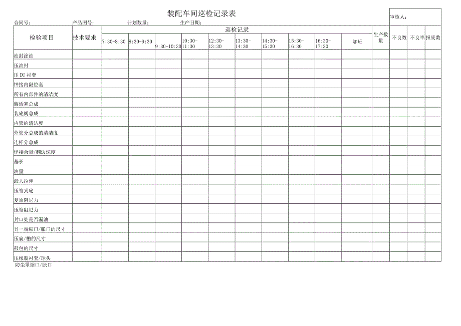 装配检验记录日报表.docx_第1页