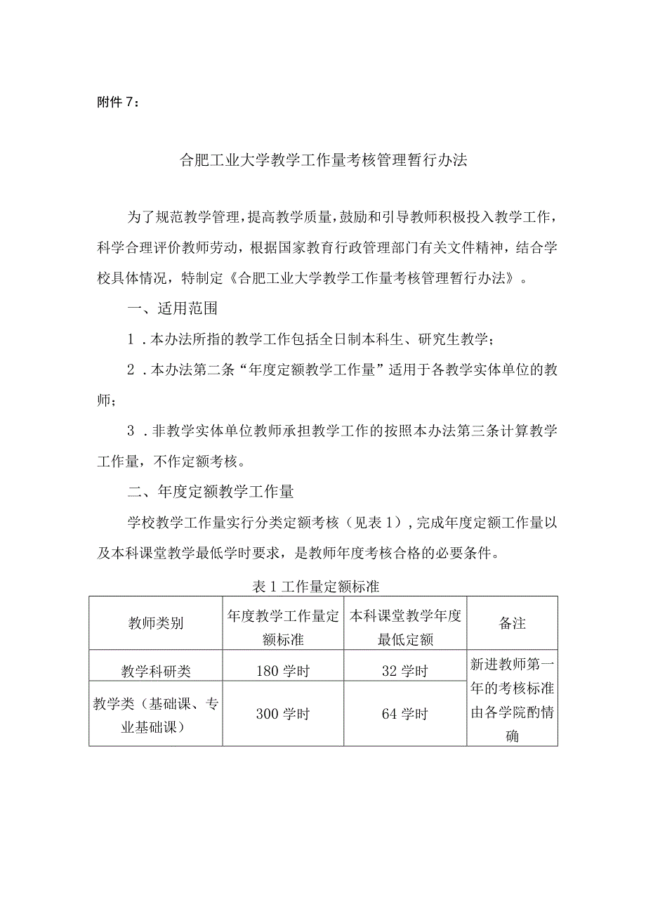 附件7：合肥工业大学教学工作量考核管理暂行办法.docx_第1页