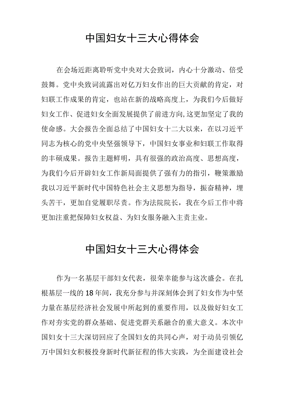 学习中国妇女十三大精神的心得感悟三十三篇.docx_第2页