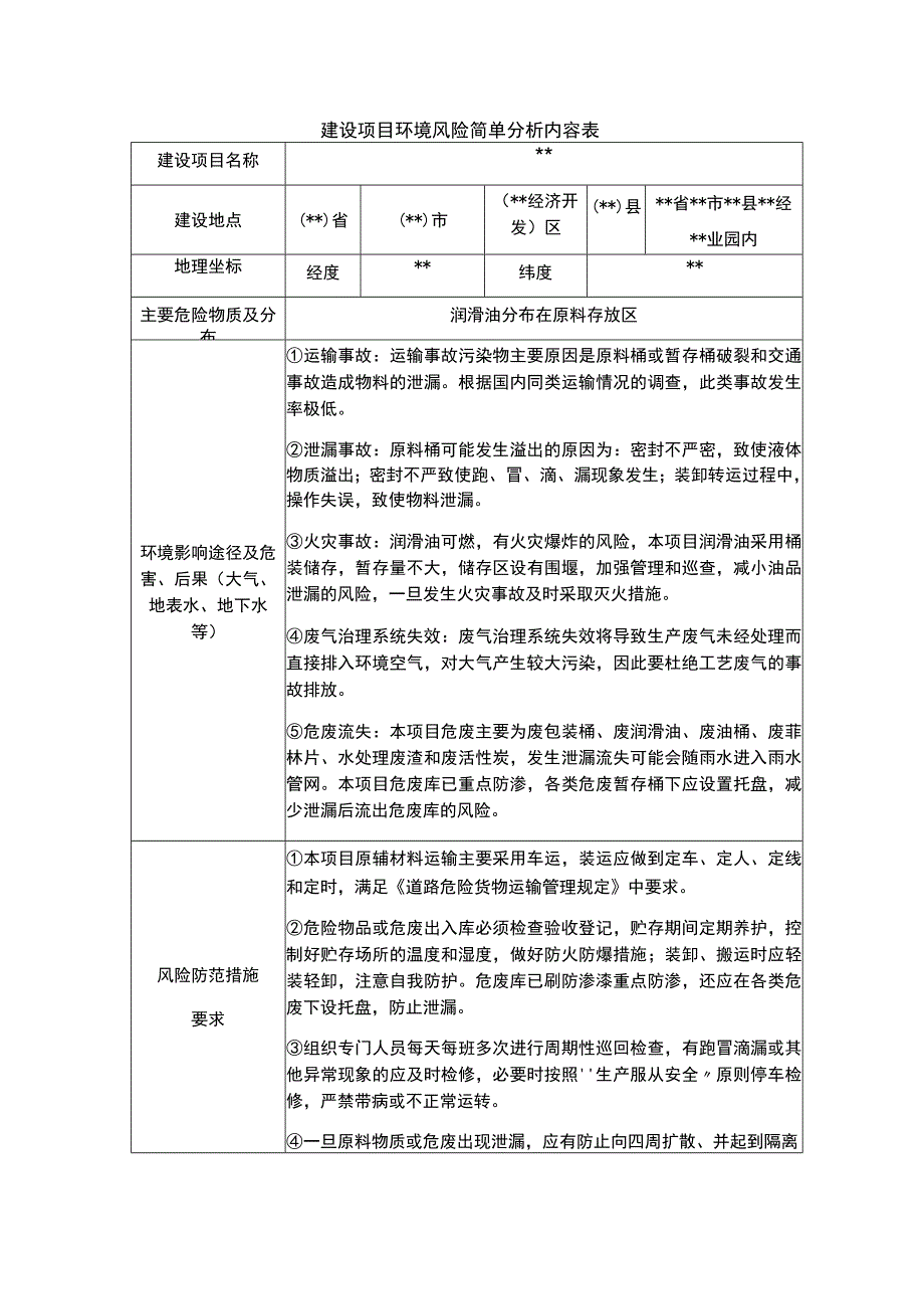 建设项目环境风险简单分析内容表.docx_第1页