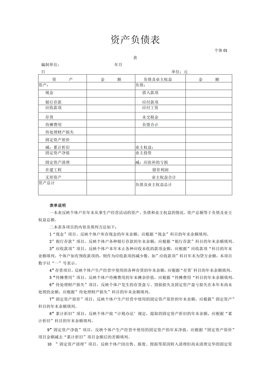 资产负债表（适用执行个体工商户会计制度的单位）.docx_第1页