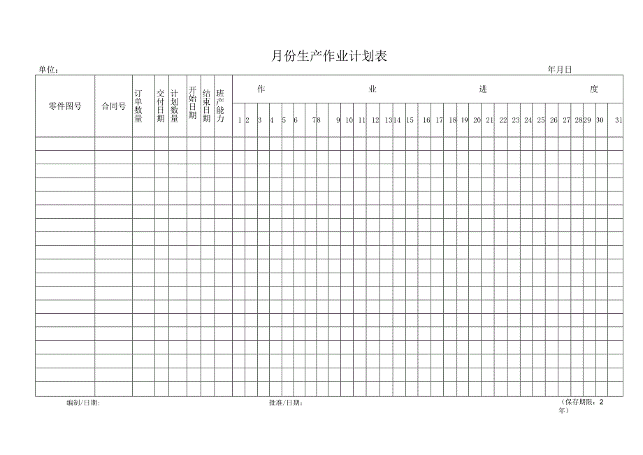 月份生产作业计划.docx_第1页