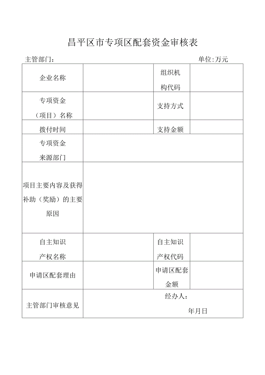 昌平区市专项区配套资金审核表（2013年）.docx_第1页