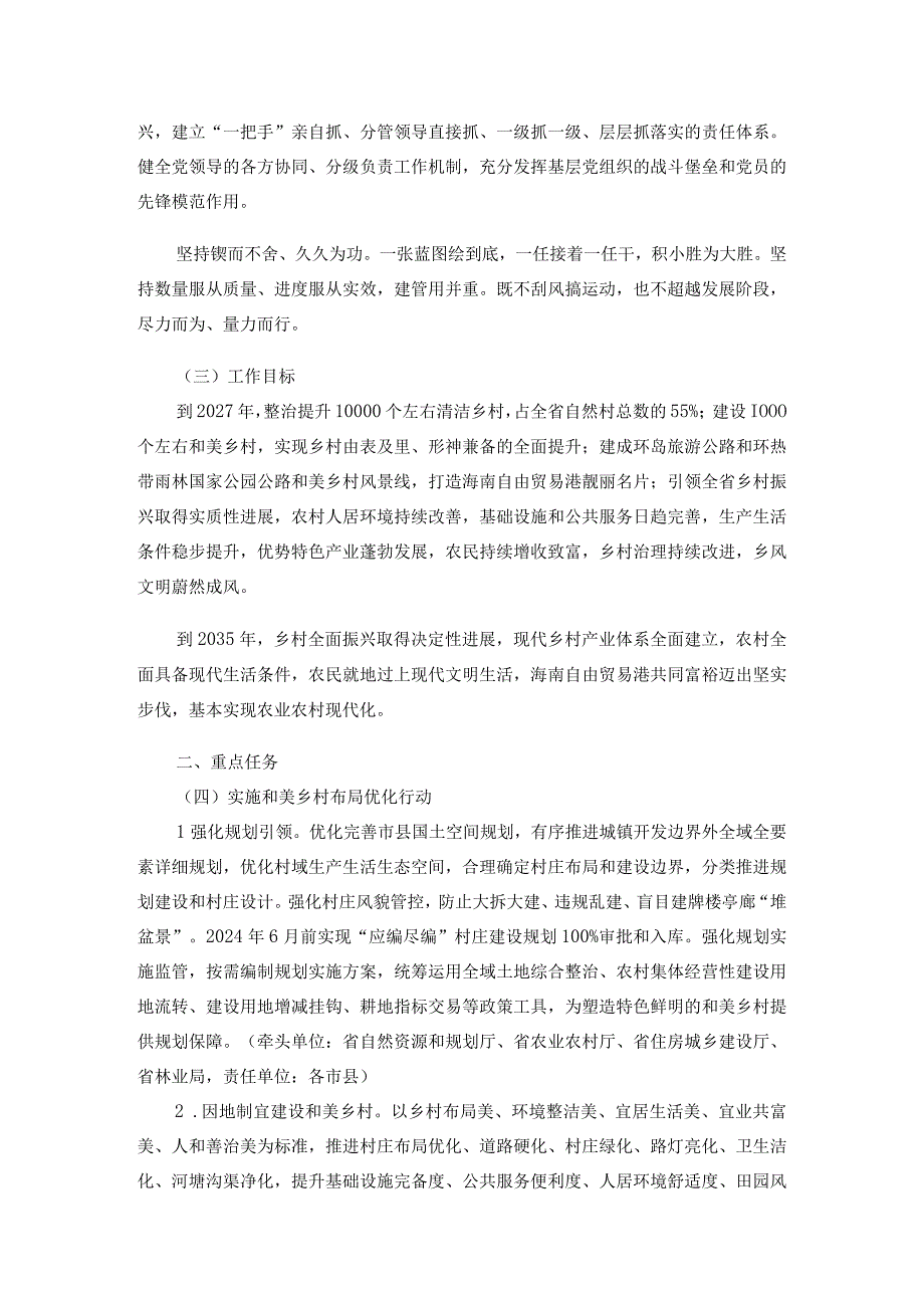 海南省深入学习浙江“千万工程”经验高质量推进宜居宜业和美乡村建设实施方案(2023—2027年).docx_第2页