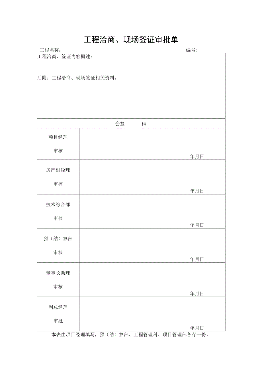 工程洽商、现场签证审批单.docx_第1页