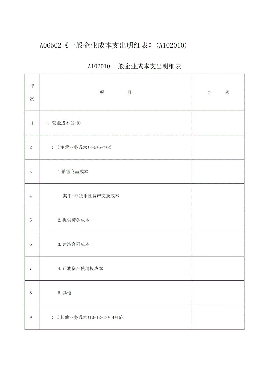 A06562《一般企业成本支出明细表》（A102010）.docx_第1页