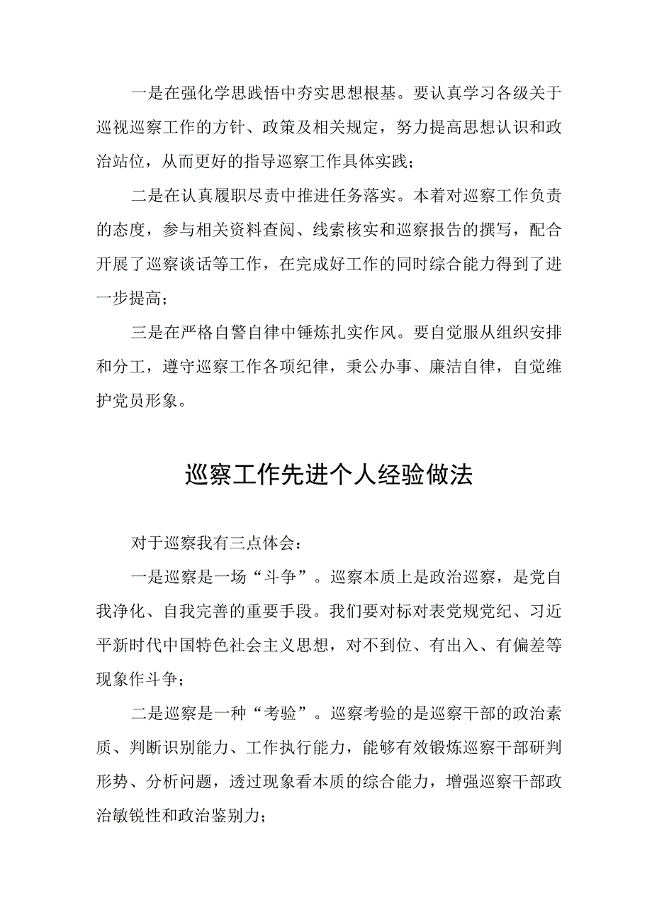 2023年巡察工作先进个人经验做法发言材料(十二篇).docx_第3页