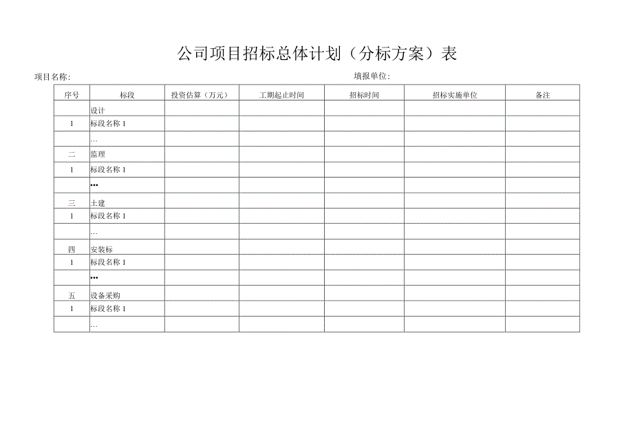 公司项目招标总体计划.docx_第1页