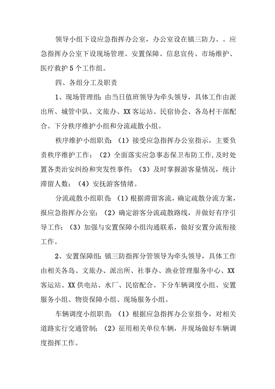 XX镇异常气候状态游客应急疏散安置工作预案.docx_第2页