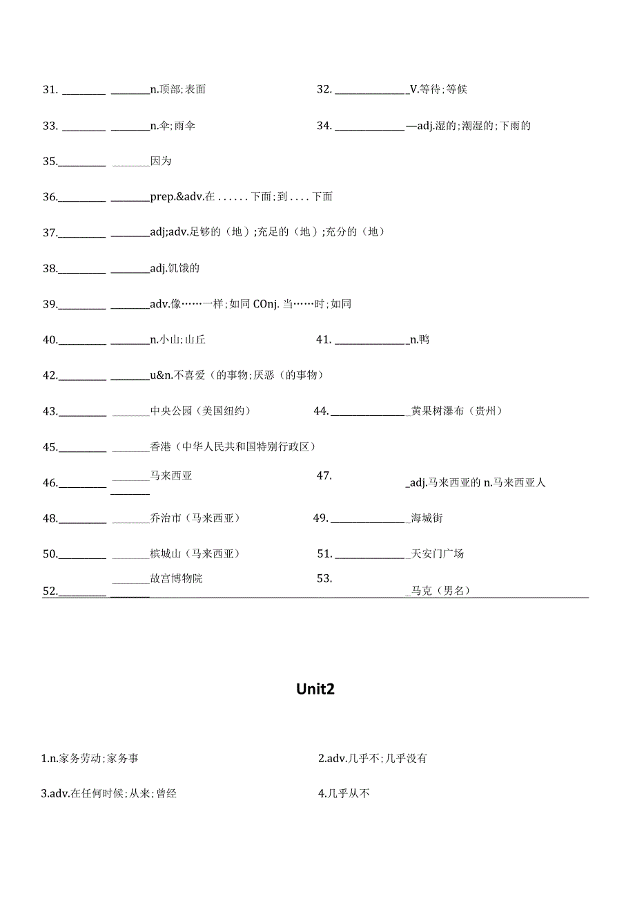 人教版八上单词默写表.docx_第2页