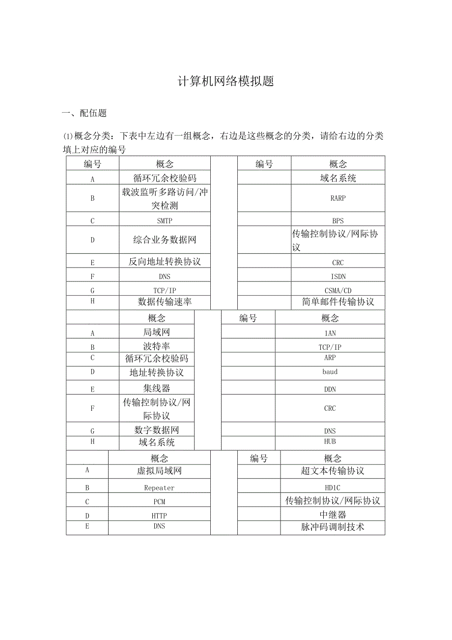 《计算机网络》模拟题及答案.docx_第1页