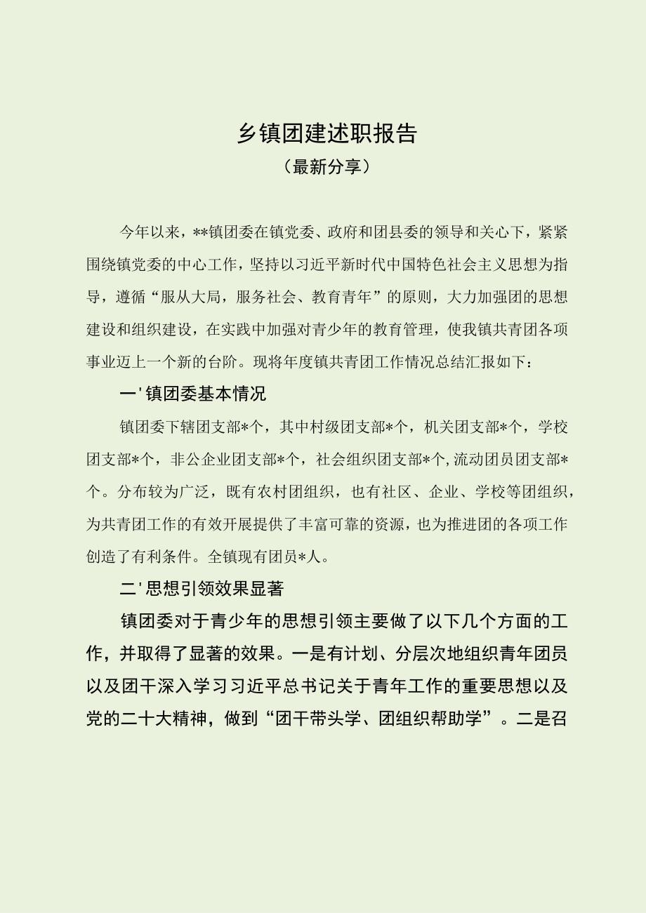 乡镇团建述职报告（最新分享）.docx_第1页