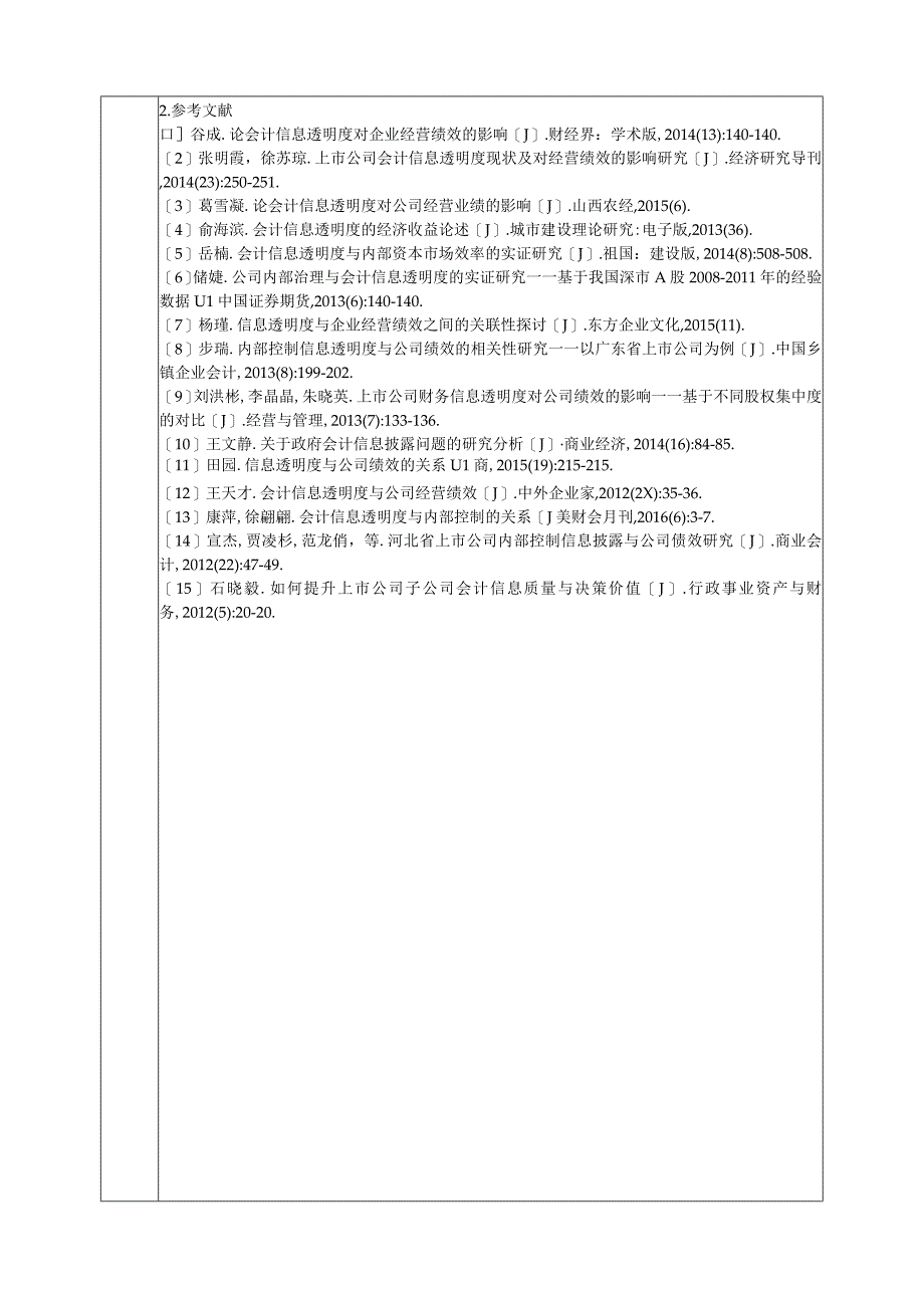 【《会计信息透明度对公司经营绩效的影响研究》开题报告2200字】.docx_第2页