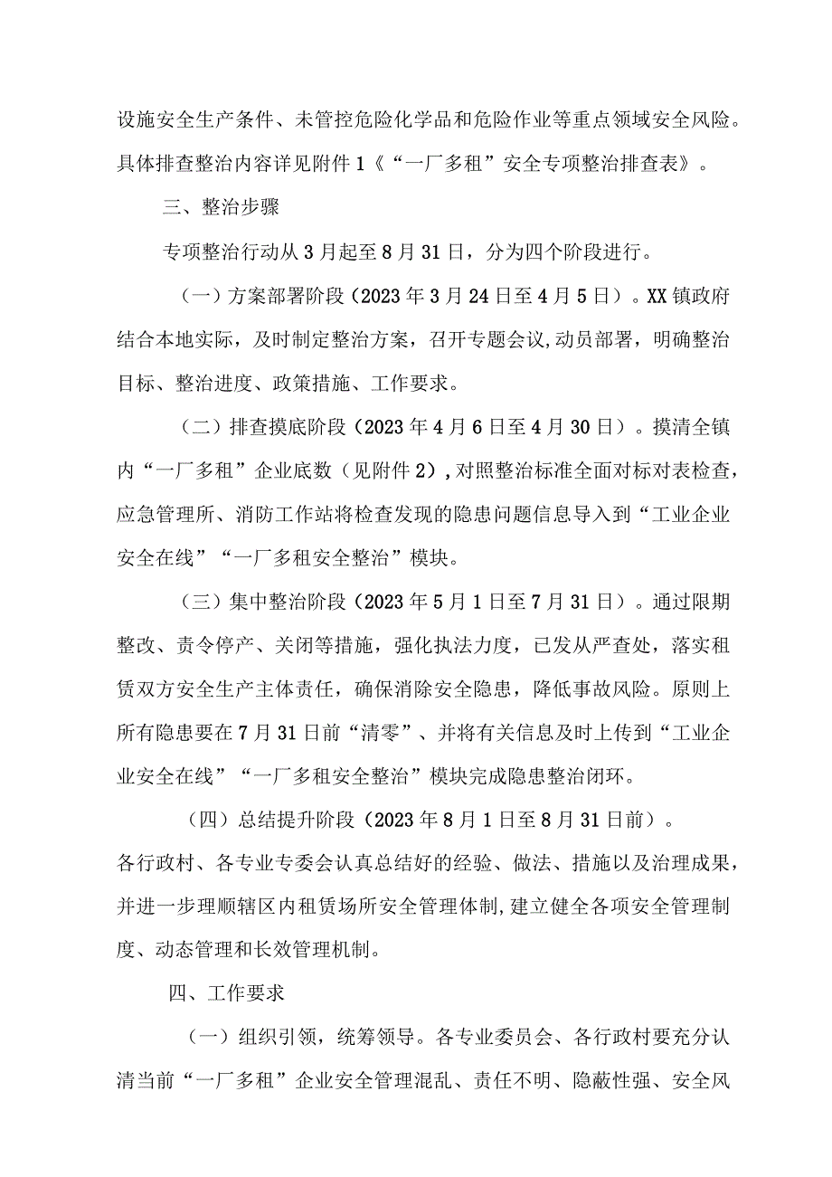 XX镇工矿领域“一厂多租”安全专项整治方案.docx_第2页