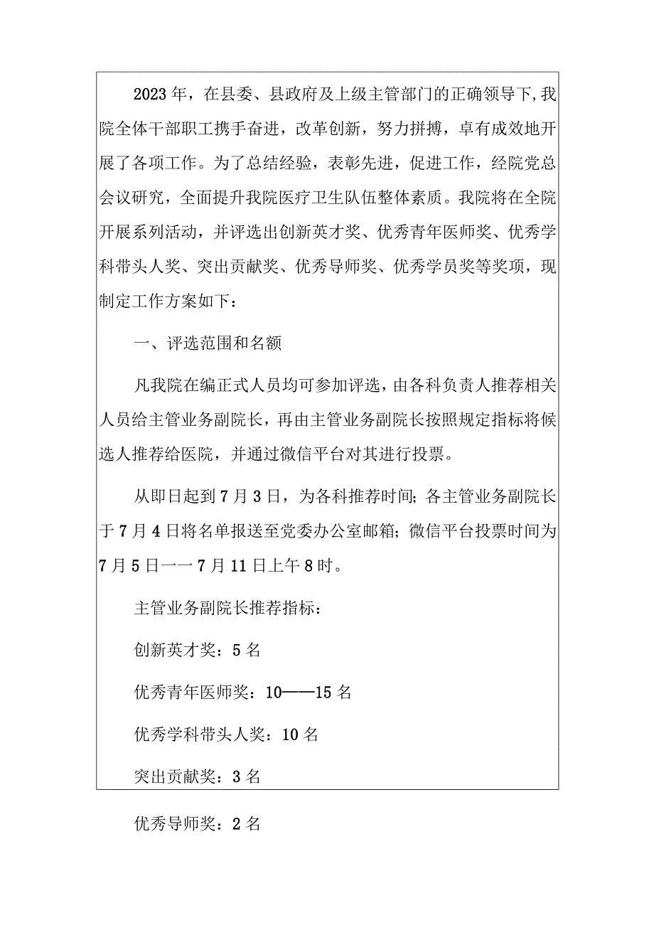 医院优秀医师奖项评选细则工作方案.docx_第2页