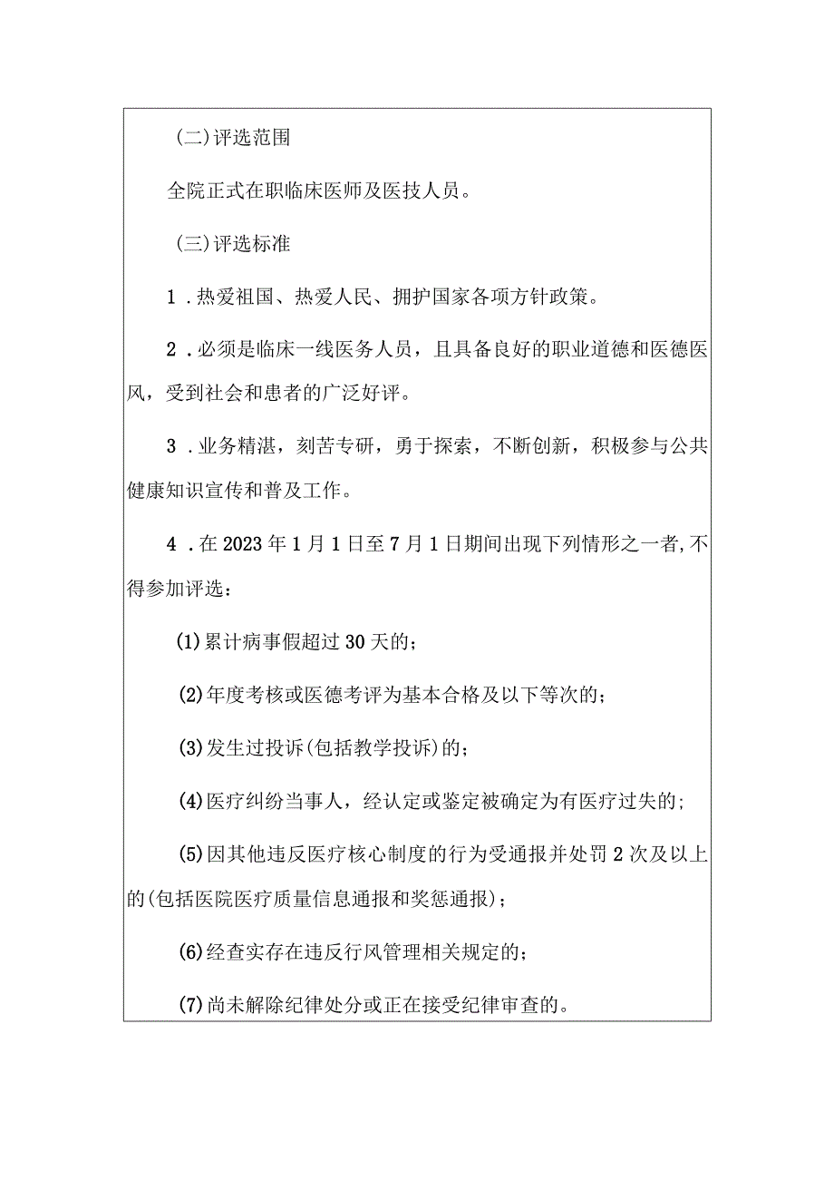 医院优秀临床医师评选活动实施方案.docx_第3页