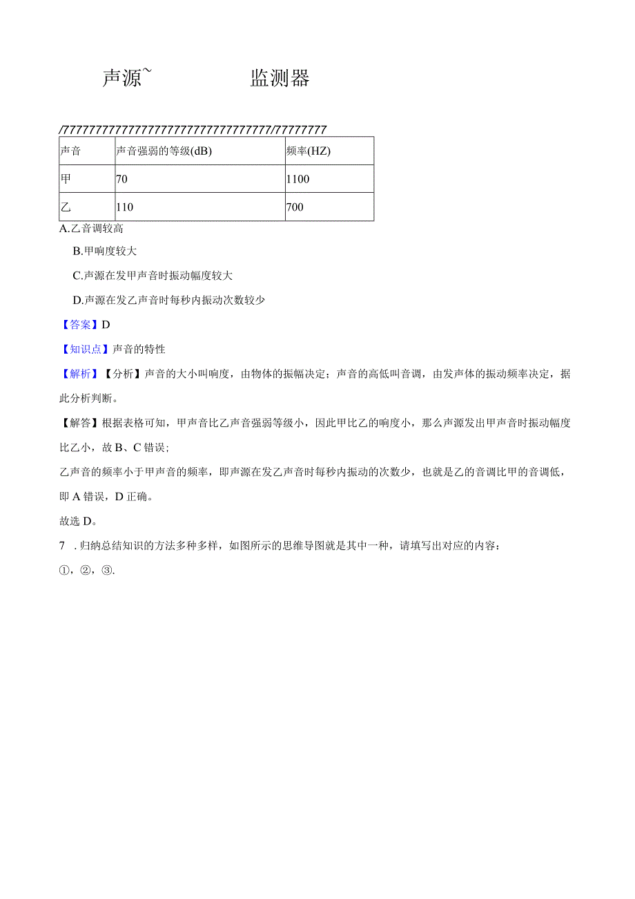 华师大版初中科学八年级下学期 1.2 声音的特性 同步练习.docx_第3页