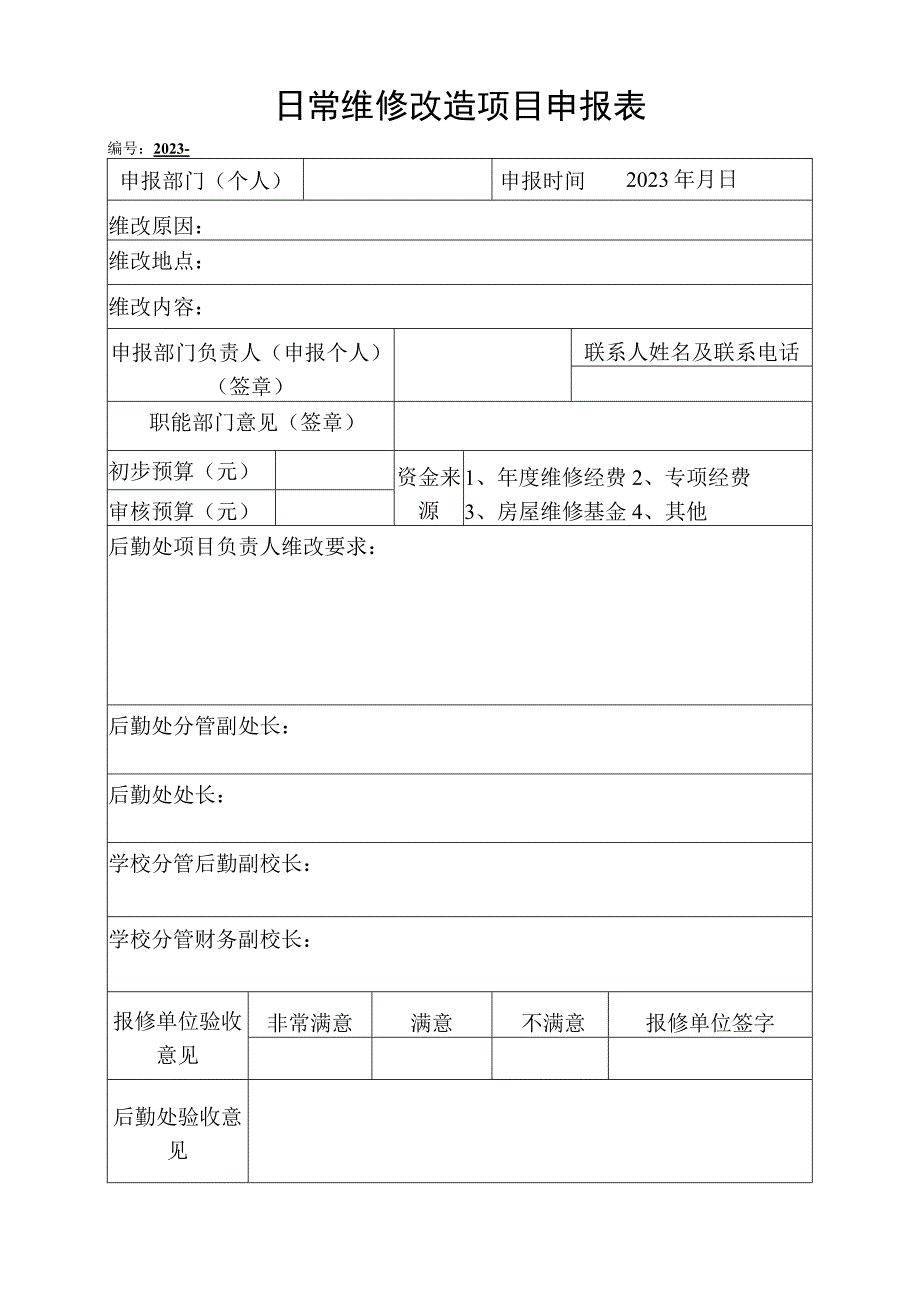 日常维修改造项目申报表.docx_第1页