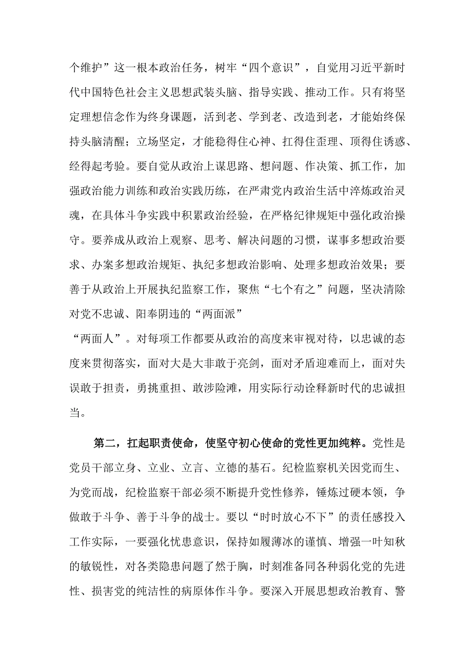 在纪检干部教育整顿专题研讨交流会上的发言稿2篇.docx_第2页