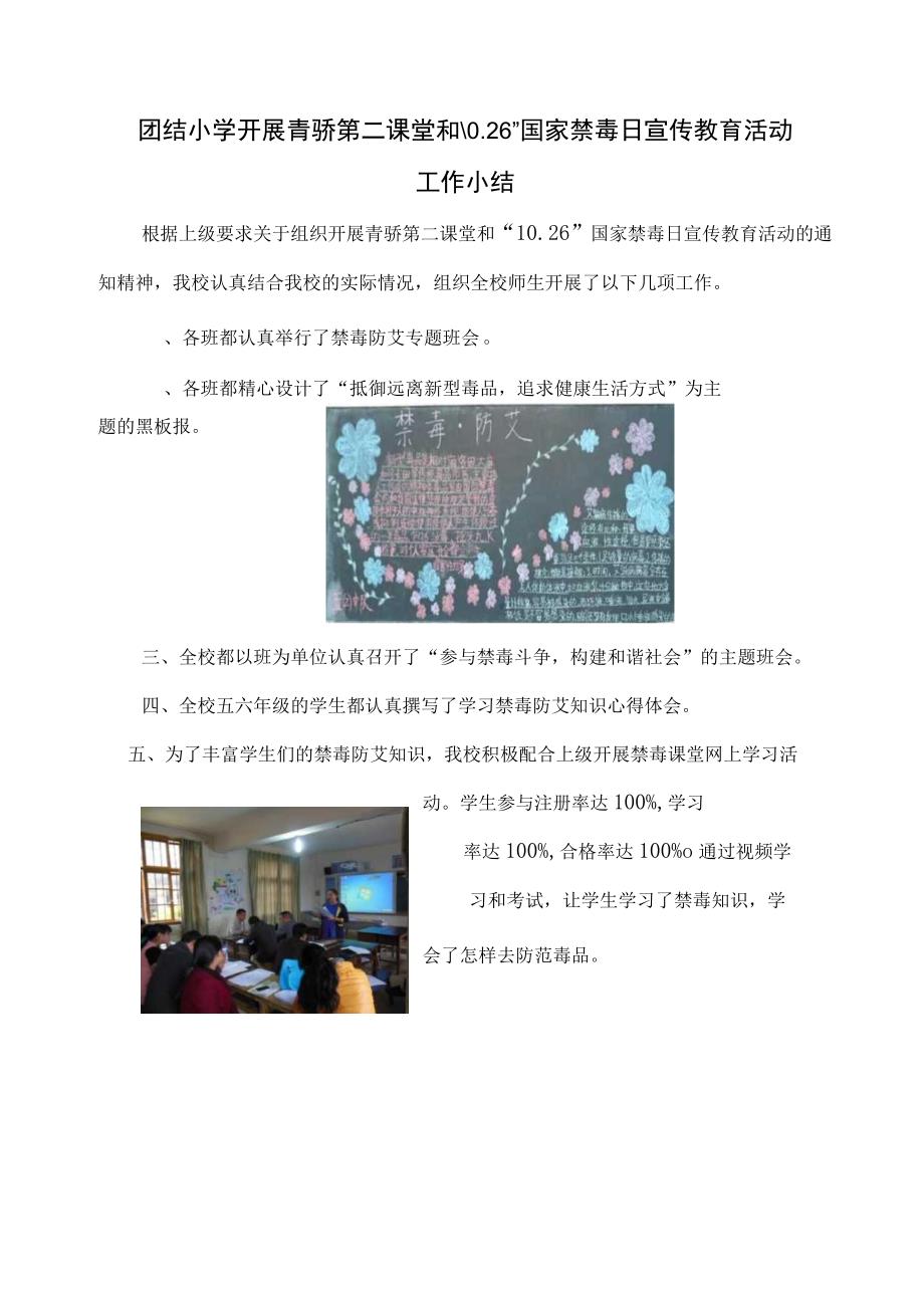 团结小学禁毒防艾工作小结.docx_第1页