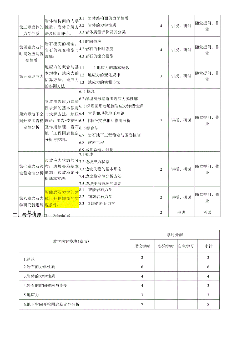 岩石力学基础教程 第2版--教学大纲.docx_第3页