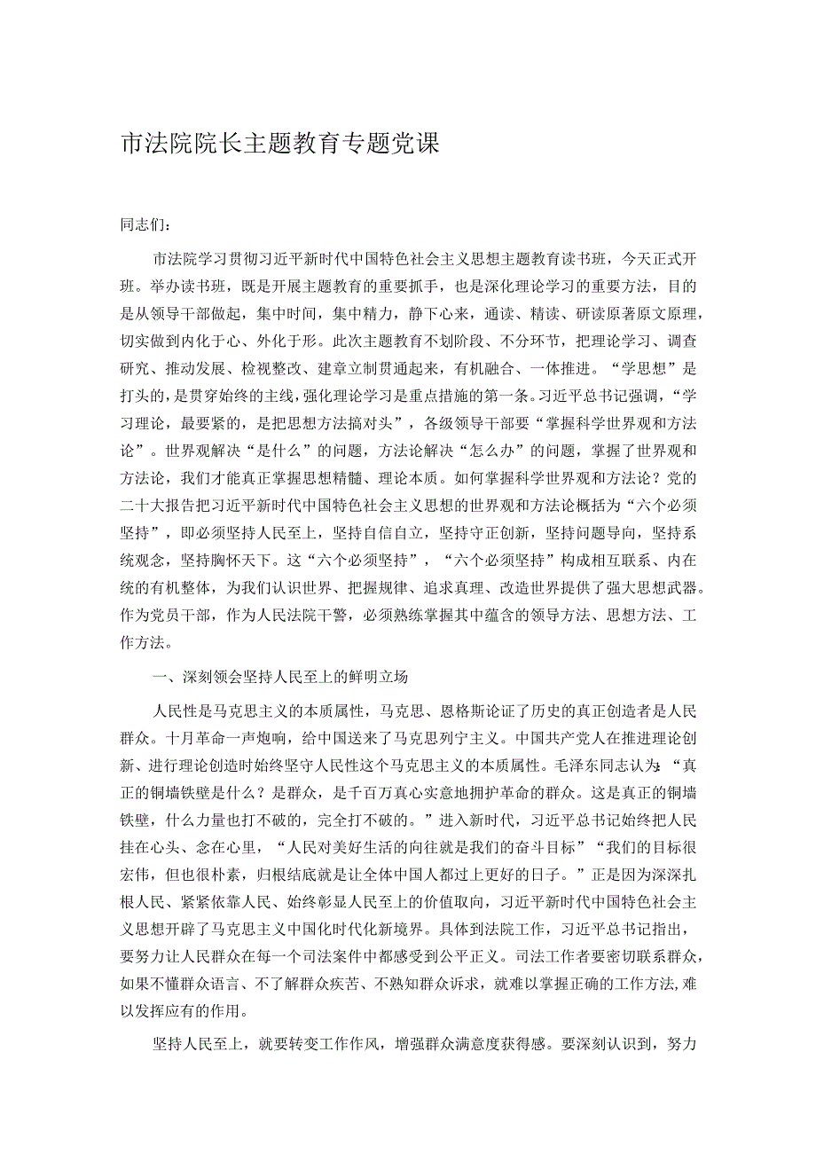 市法院院长主题教育专题党课.docx_第1页