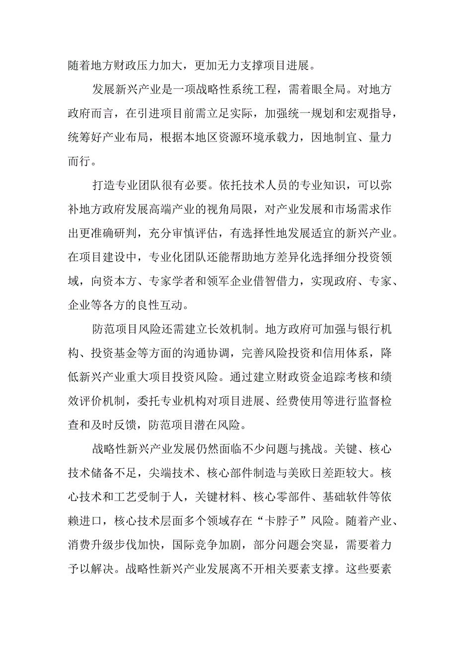 防患布局新兴产业风险心得体会座谈发言.docx_第2页