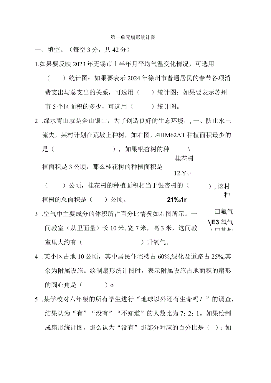 第一单元 扇形统计图 (含答案).docx_第1页