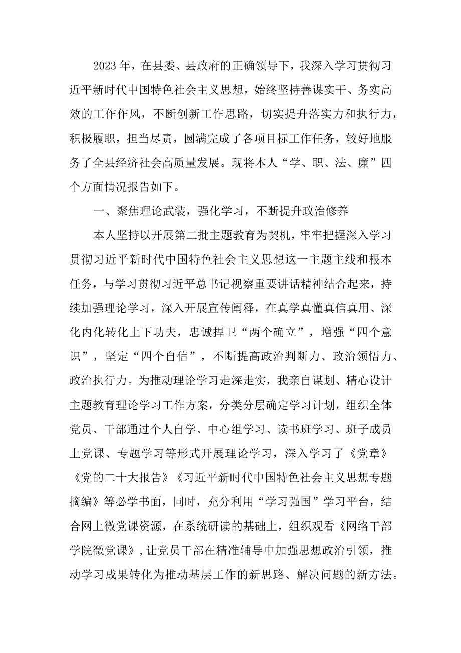 镇党委书记述学述职述廉述法报告.docx_第1页