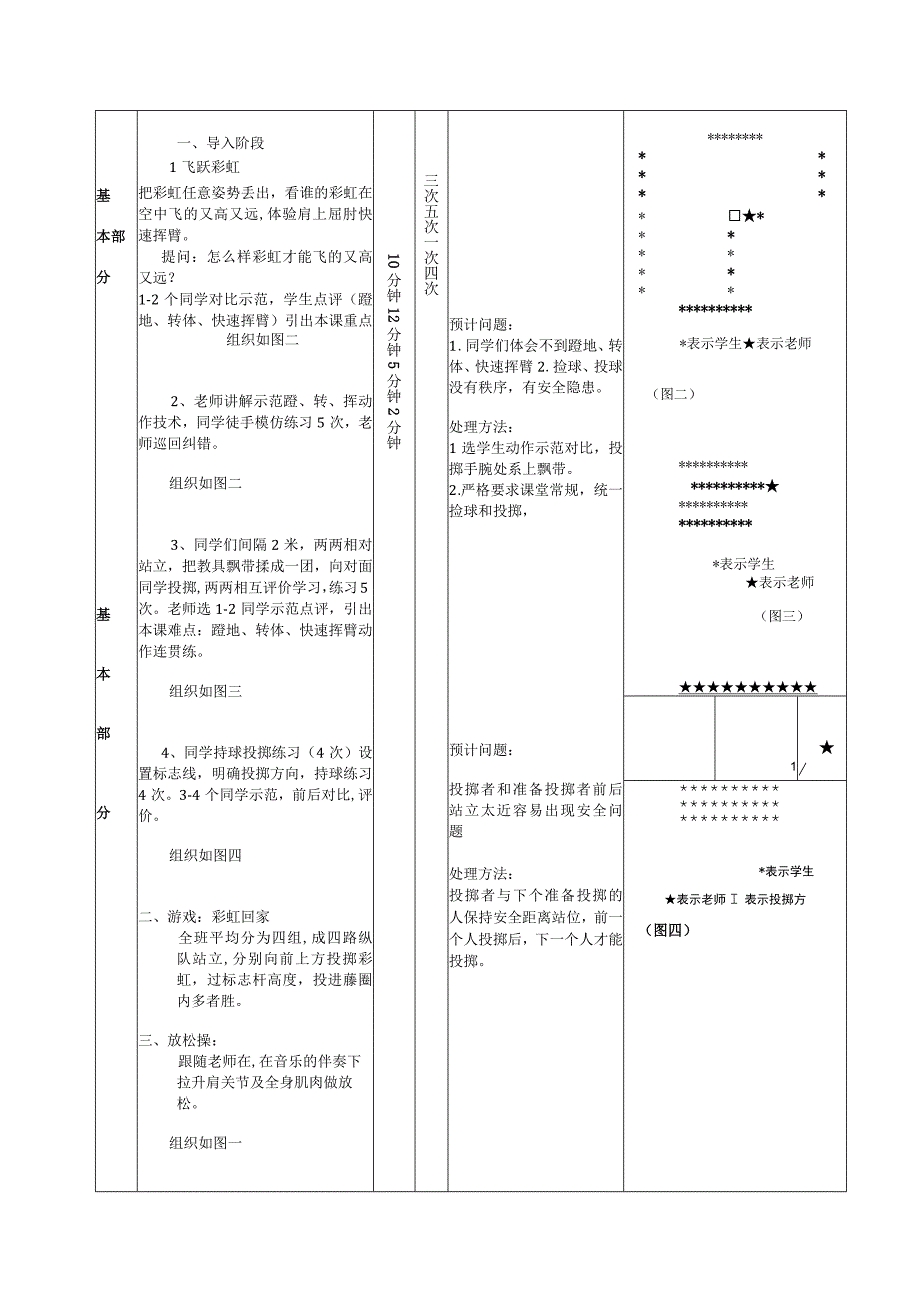 水平二（四年级）体育《原地投掷轻物》教学设计及教案.docx_第3页