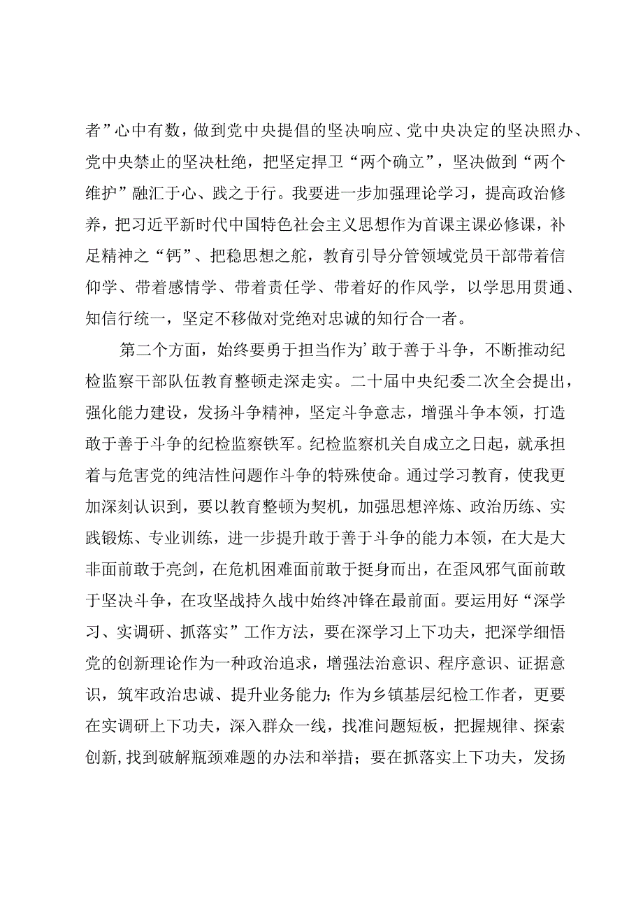 纪检监察干部队伍教育整顿研讨交流提纲.docx_第2页