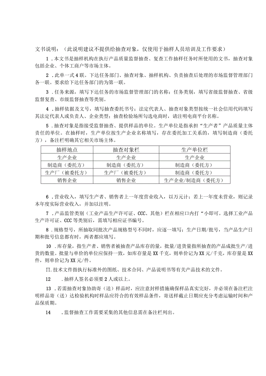 产品质量监督抽查复查抽样单.docx_第2页