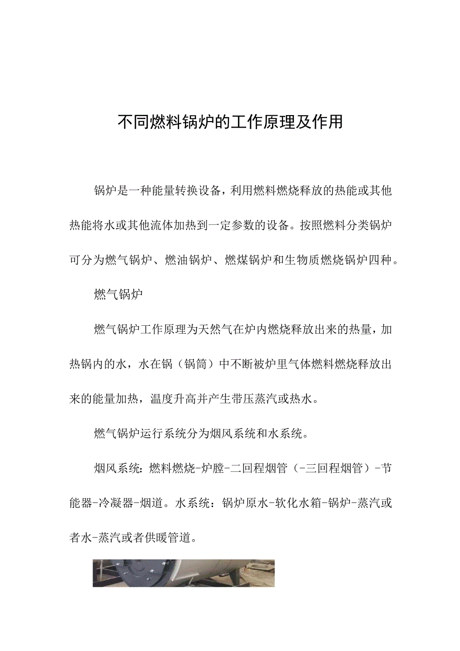 不同燃料锅炉的工作原理及作用.docx_第1页