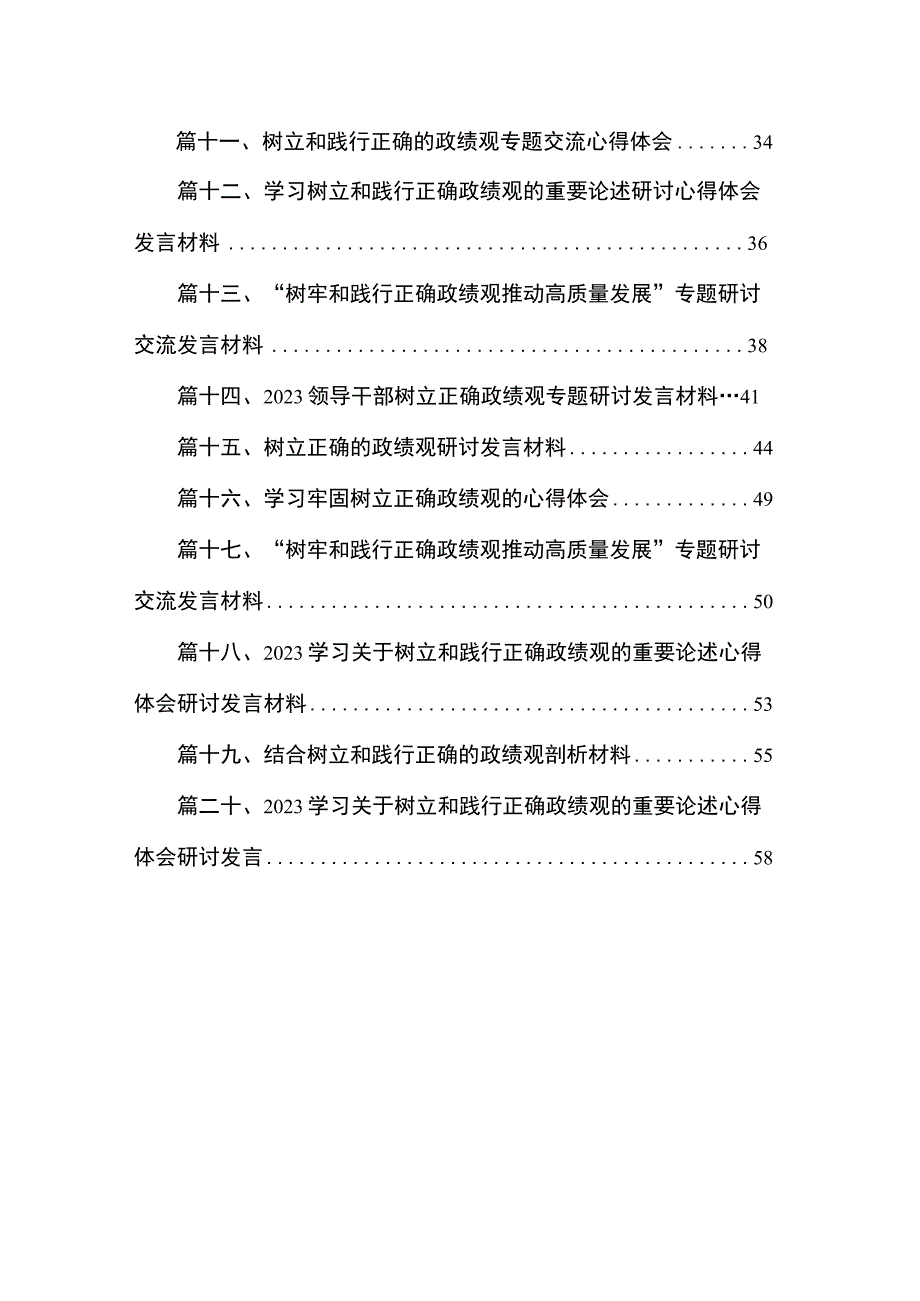 专题“树牢和践行正确政绩观推动高质量发展”专题学习研讨发言材料20篇供参考.docx_第2页