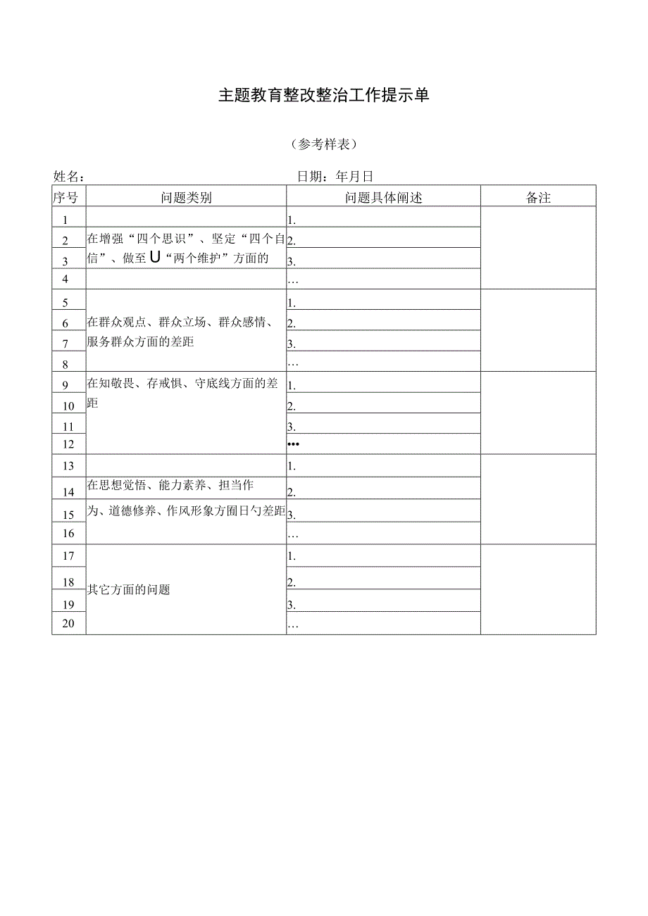 主题教育整改整治工作提示单.docx_第1页