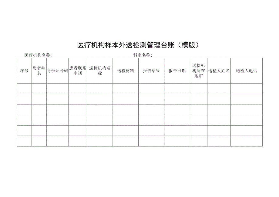 医疗机构样本外送检测管理台账.docx_第1页