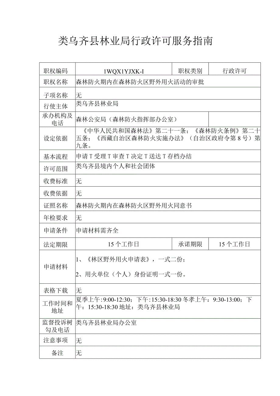 类乌齐县林业局行政许可服务指南.docx_第1页