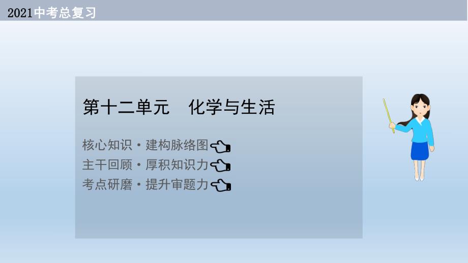 2021届中考化学大一轮单元总复习 第十二单元　化学与生活 课件.ppt_第1页