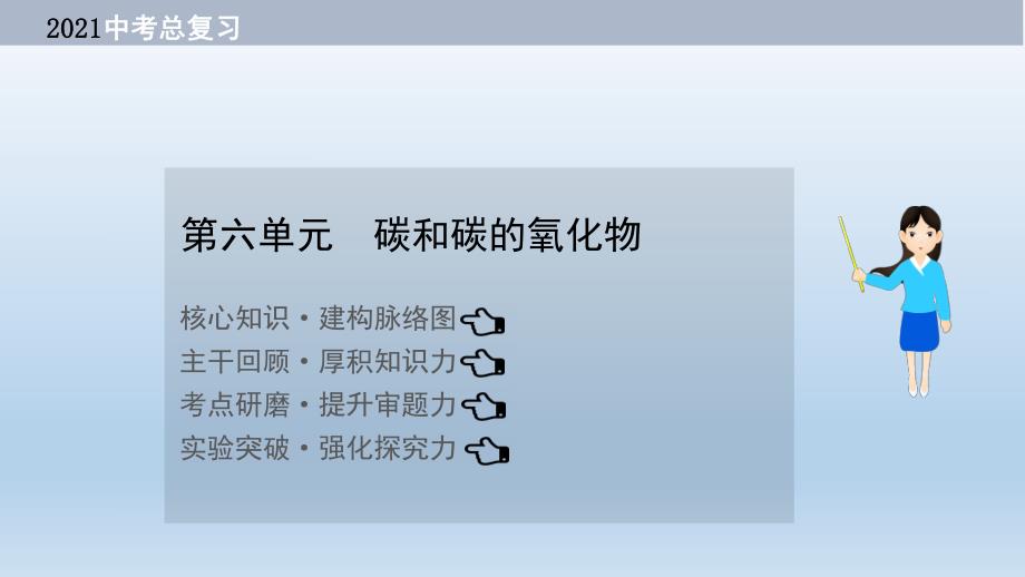 2021届中考化学大一轮单元总复习 第六单元　碳和碳的氧化物 课件.ppt_第1页