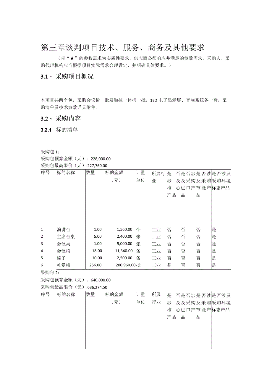 第三章谈判项目技术、服务、商务及其他要求.docx_第1页