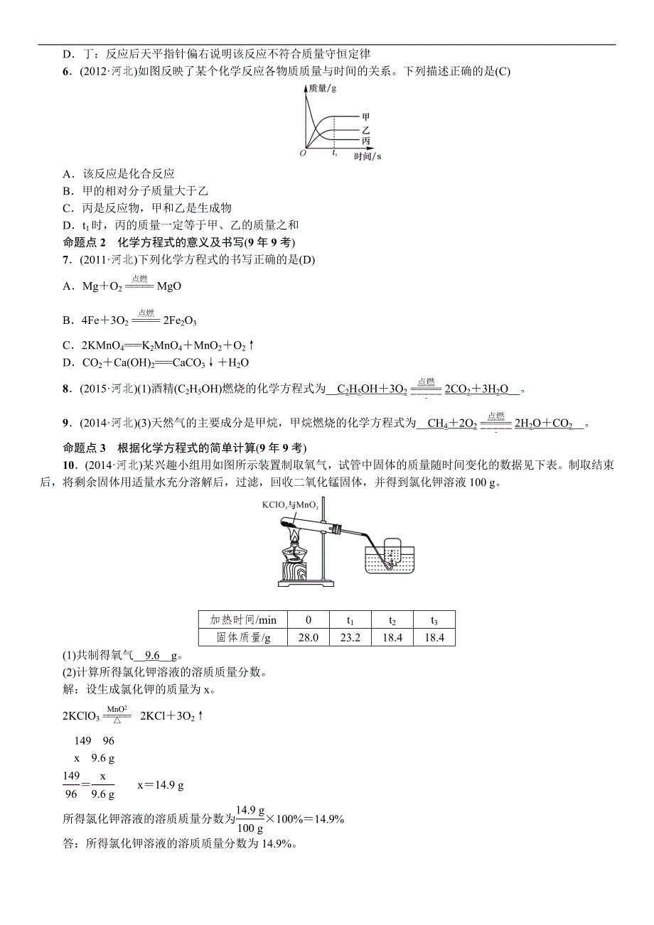 2020中考备考化学考点讲练质量守恒定律和化学方程式.doc_第2页