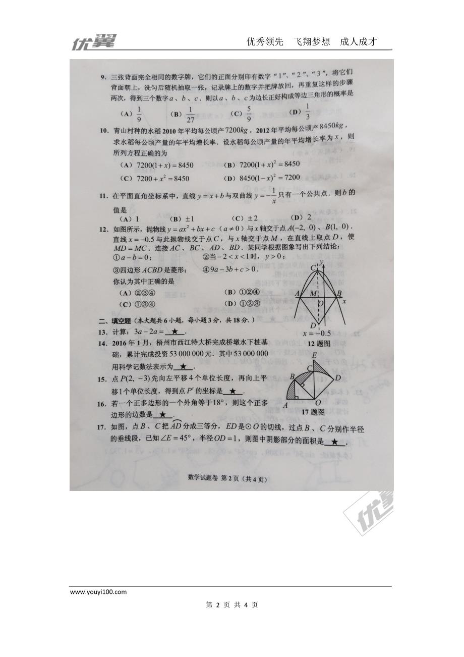 2016年广西省梧州市中考试题【jiaoyupan.com教育盘】.doc_第2页