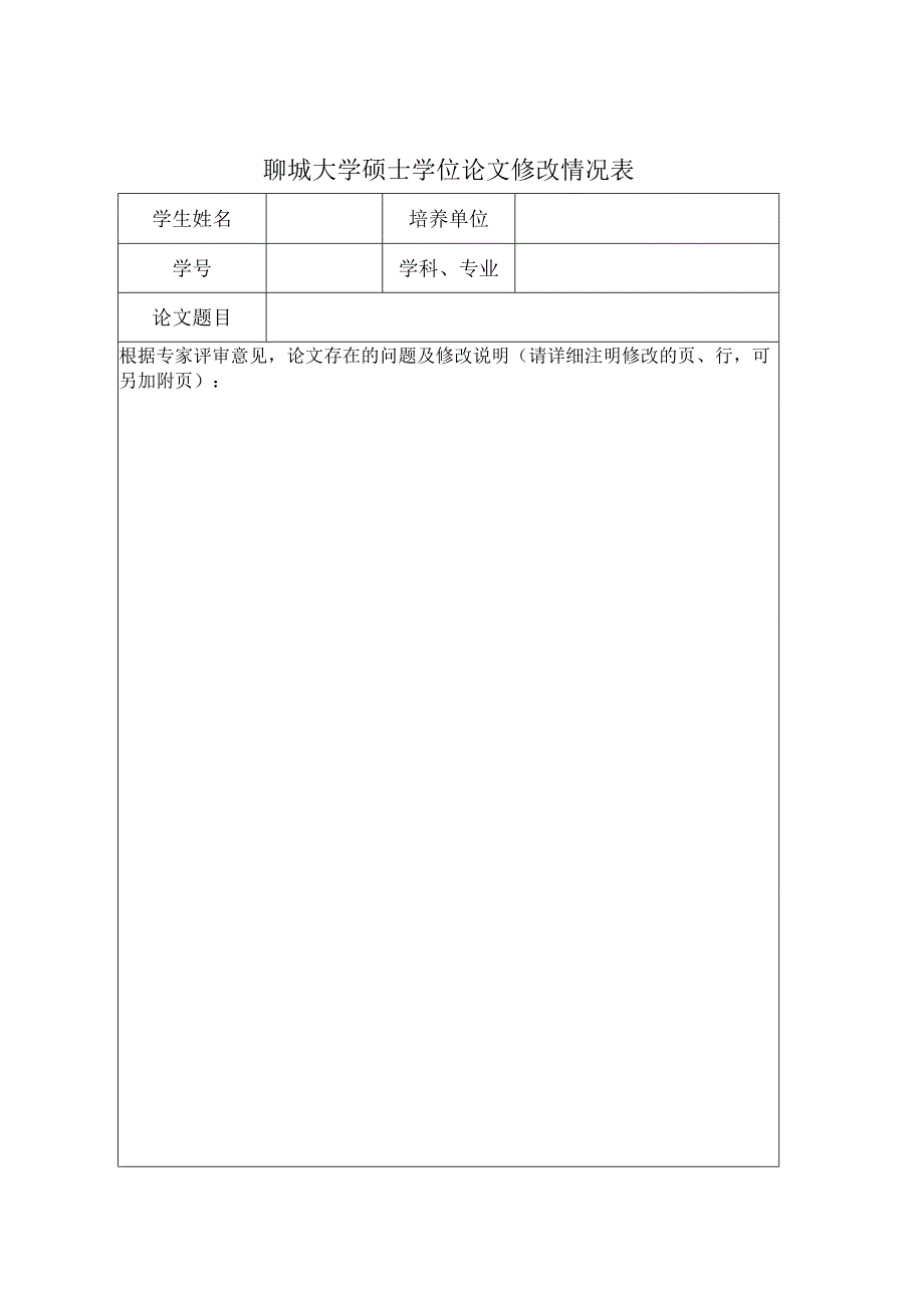 聊城大学硕士学位论文修改情况表.docx_第1页