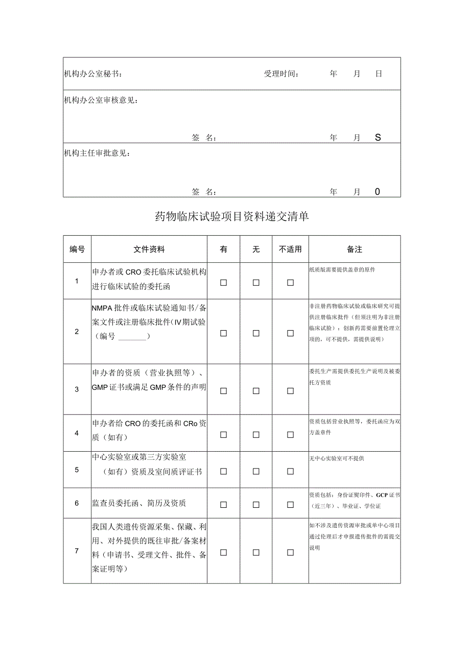 药物临床试验立项申请表.docx_第2页