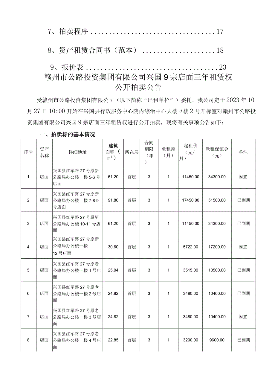 赣州市公路投资集团有限公司兴国9宗店面三年租赁权拍卖资料.docx_第2页