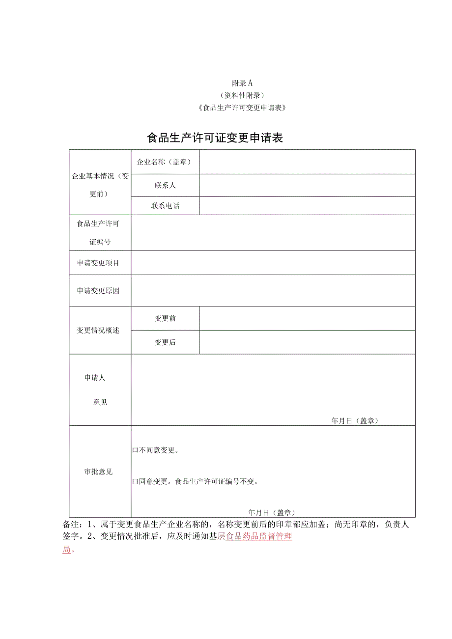 资料性《食品生产许可变更申请表》食品生产许可证变更申请表.docx_第1页